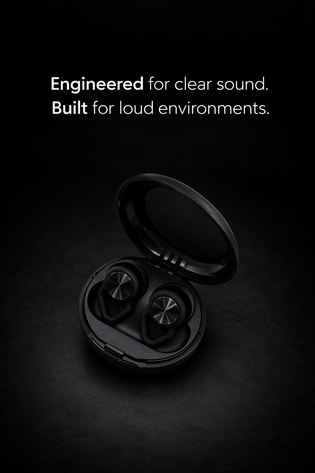 Silencz Midnight Black earplugs SNR 18dB worn at concert or festival