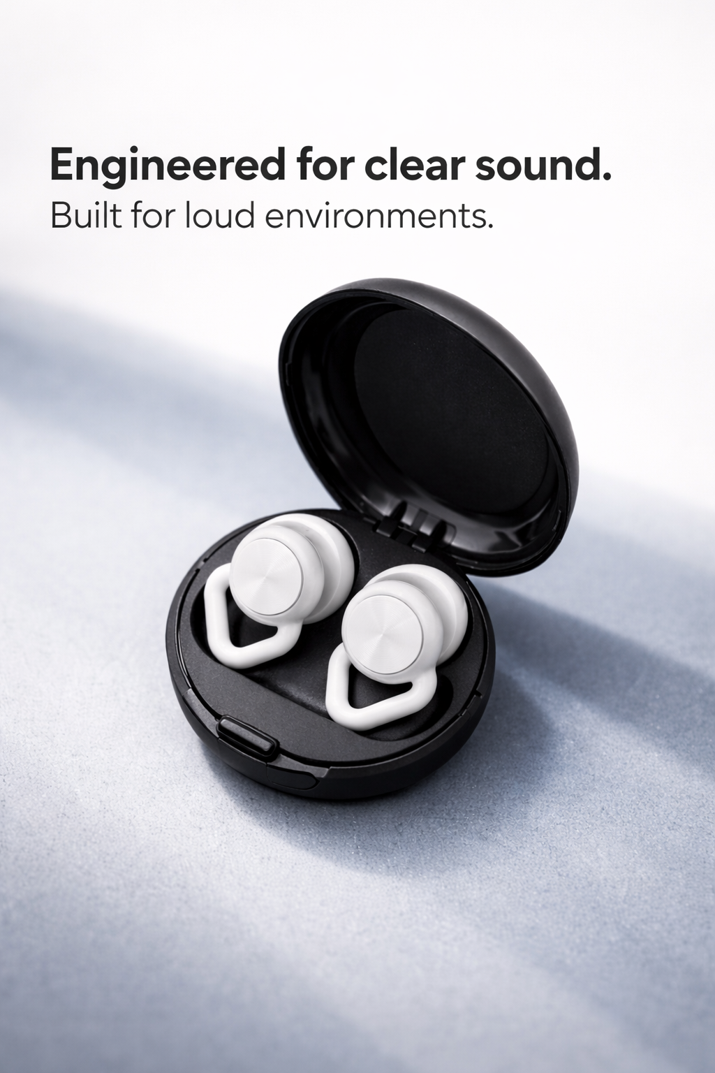 Silencz Frost White high-fidelity earplugs SNR 18dB for concerts and festivals